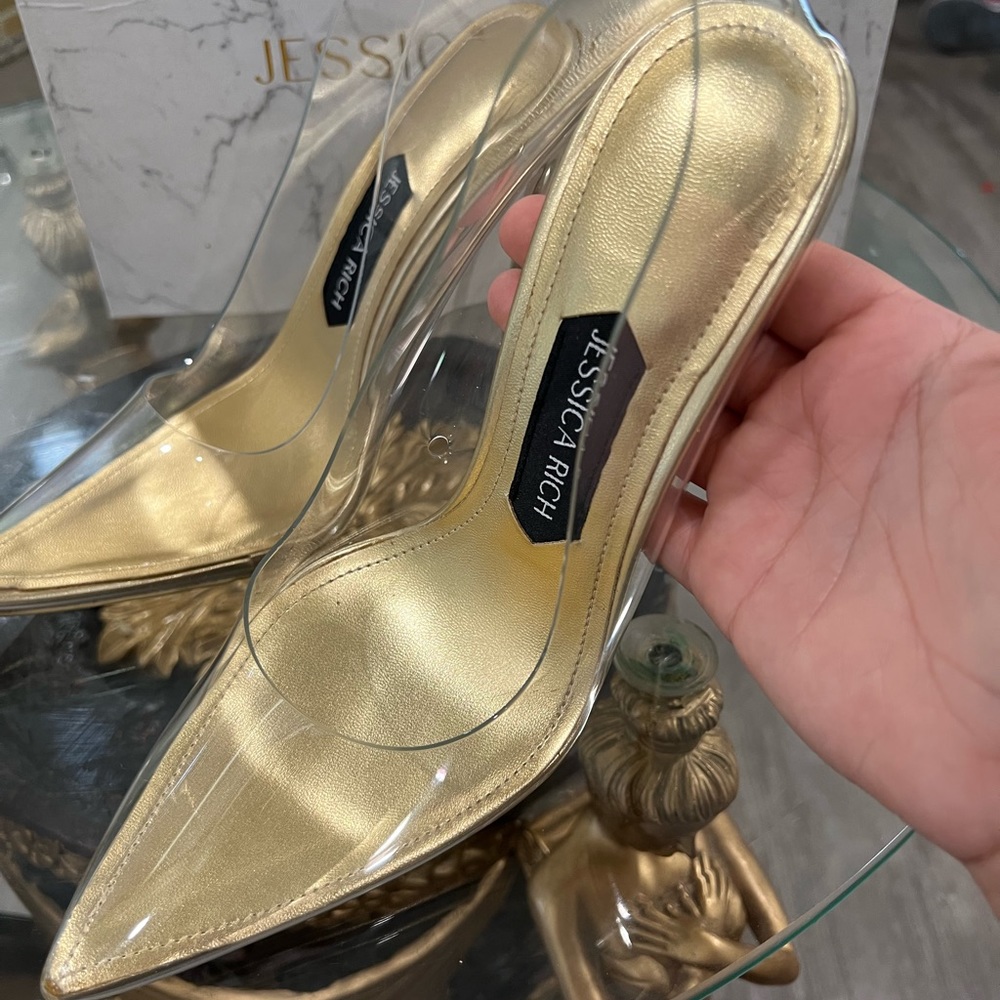 JESSICA RICH Gold/Clear pumps 🌷 - Picture 4 of 10